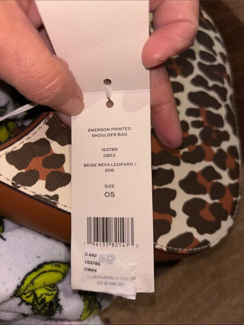 Tory Burch Leather-Trim Leopard Print Shoulder Bag in Brown/Tan
